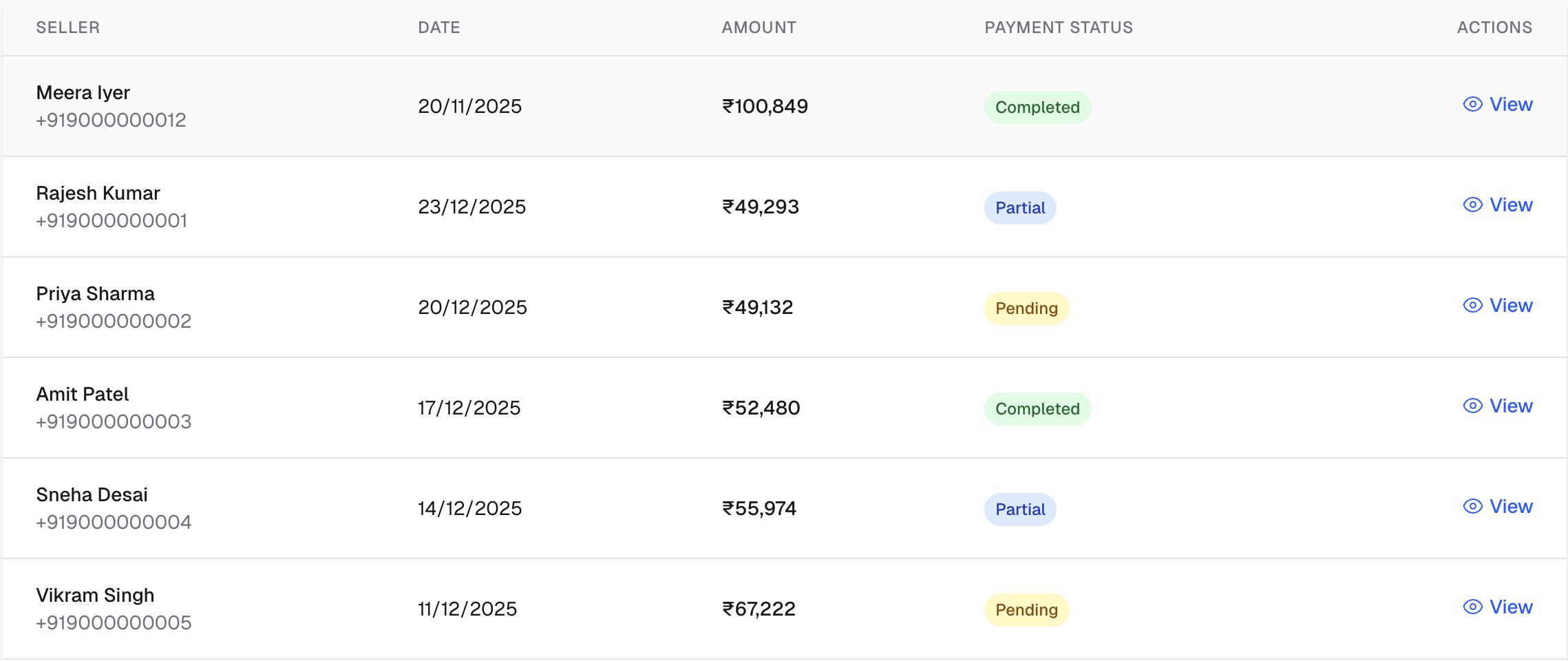 Purchase Management Screenshot